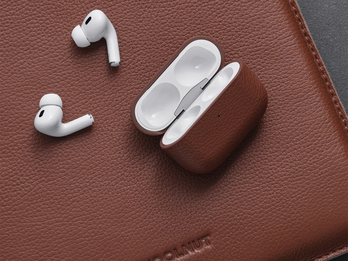 Woolnut Leather Case voor AirPods Pro 2nd Gen - Cognac