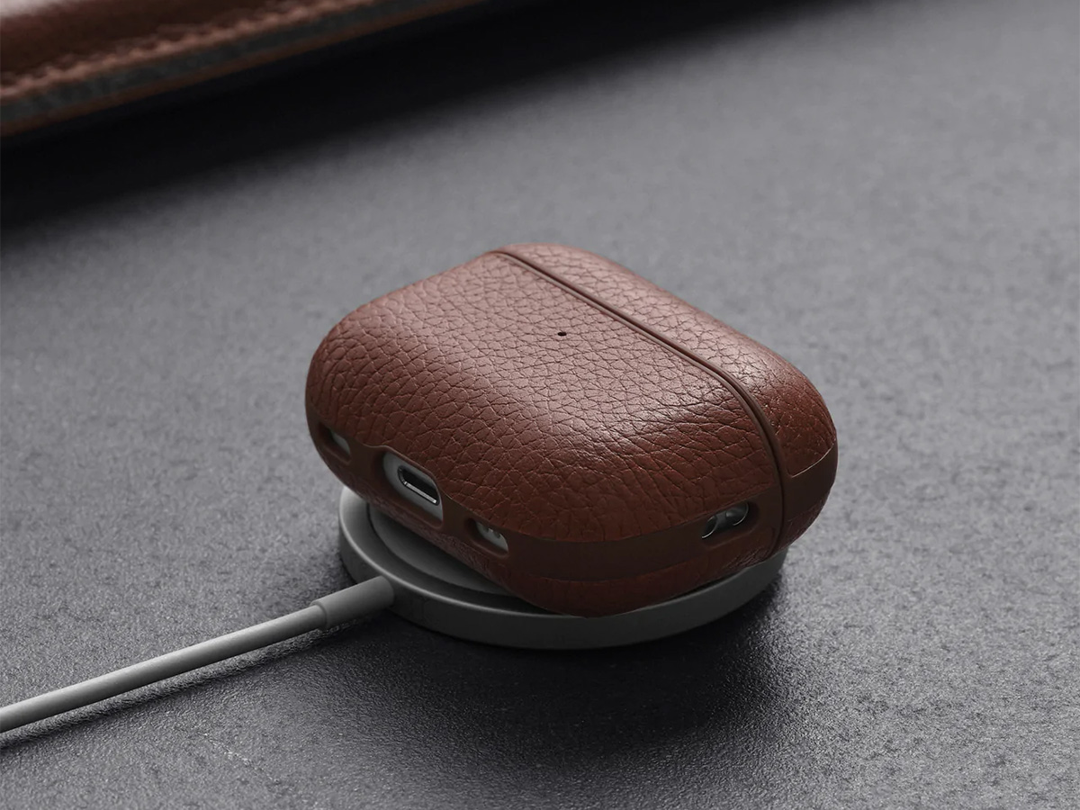 Woolnut Leather Case voor AirPods Pro 2nd Gen - Cognac