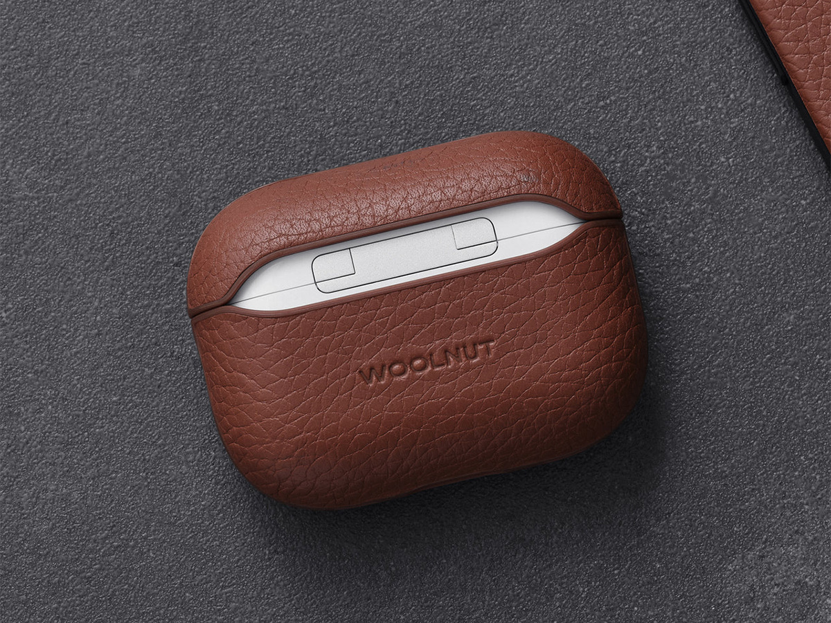 Woolnut Leather Case voor AirPods Pro 2nd Gen - Cognac