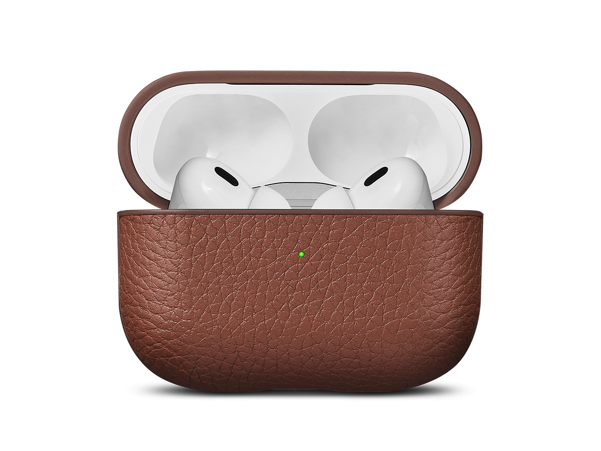 Woolnut Leather Case voor AirPods Pro 2nd Gen - Cognac