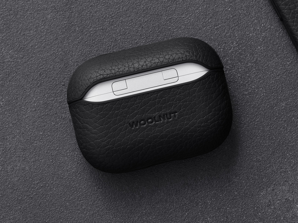 Woolnut Leather Case voor AirPods Pro 2nd Gen - Zwart