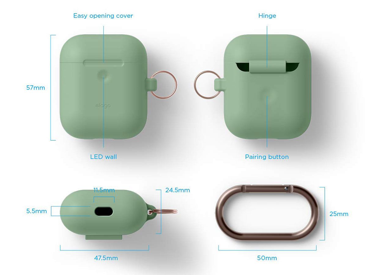 Elago Hang Case voor AirPods Wireless Charging Case - Groen