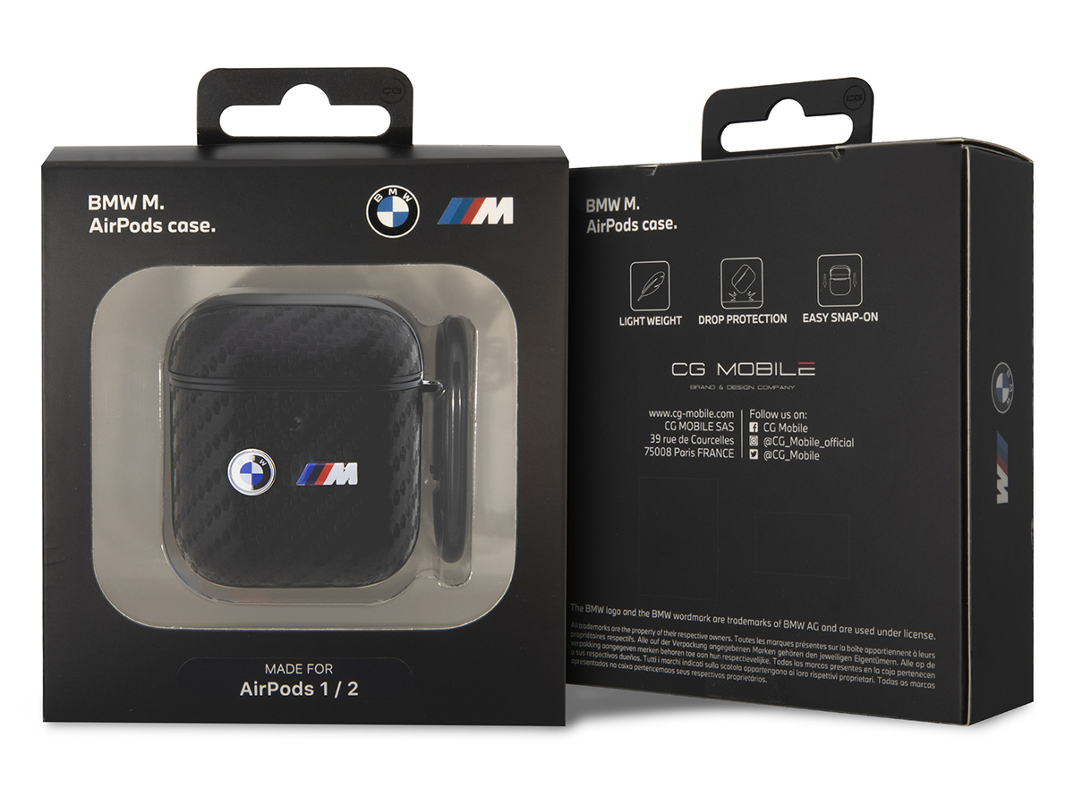 BMW M Carbon Case Zwart - AirPods 1 & 2 Case Hoesje