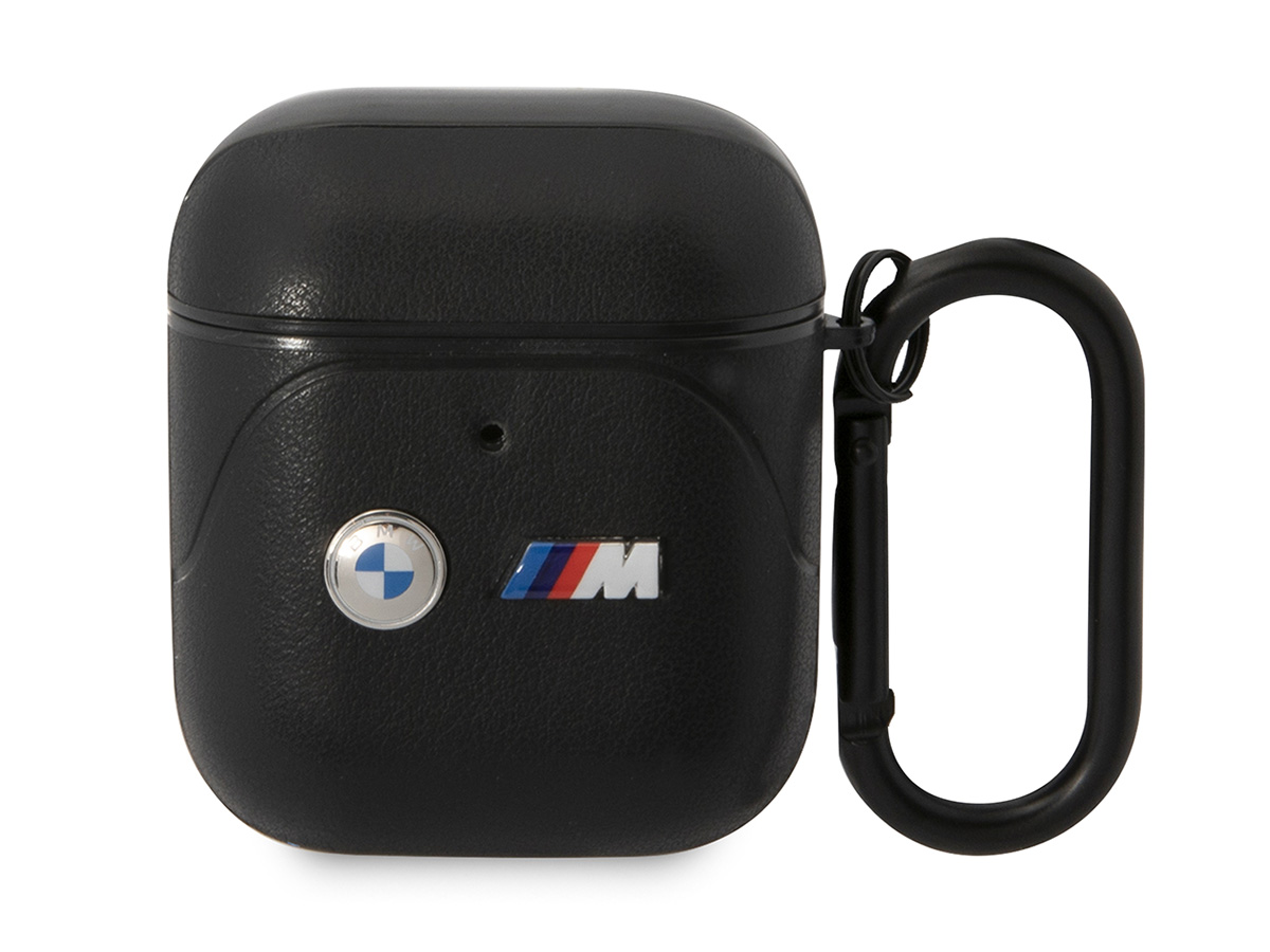 BMW M Leather Case Zwart - AirPods 1 & 2 Case Hoesje