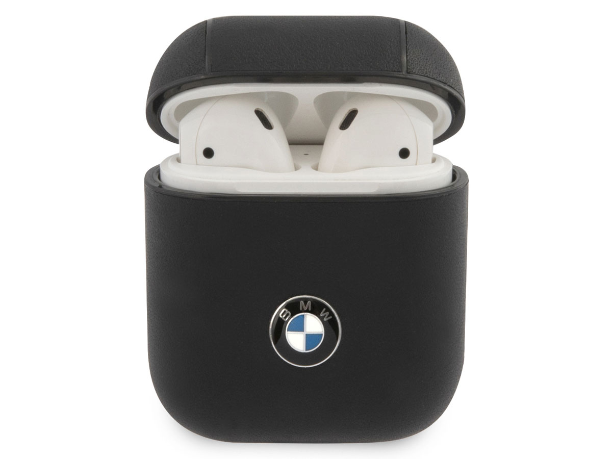 BMW Signature Leather Case Zwart - AirPods 1 & 2 Case Hoesje
