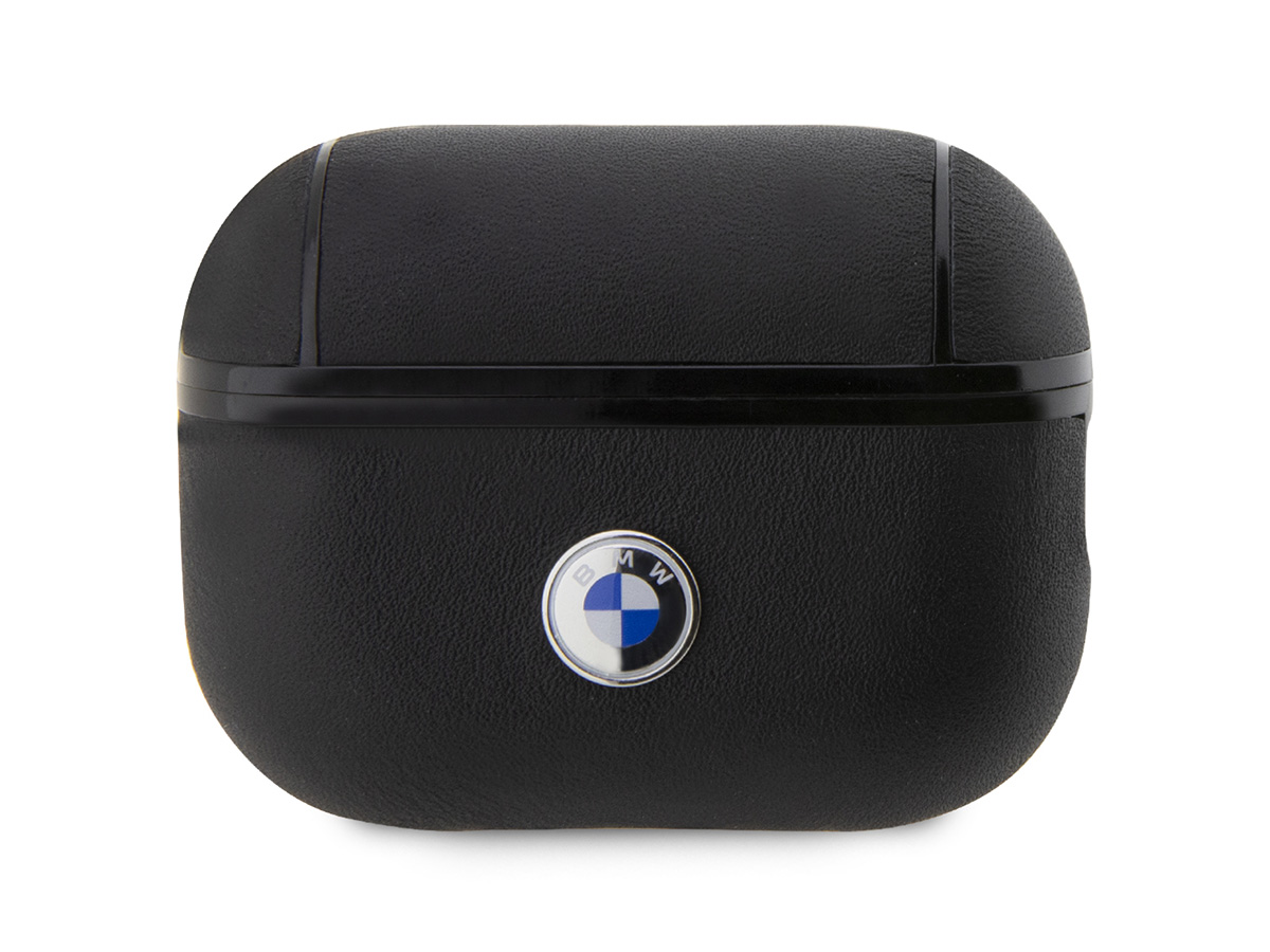 BMW Signature Leather Case Zwart - AirPods Pro 2nd Gen Case Hoesje