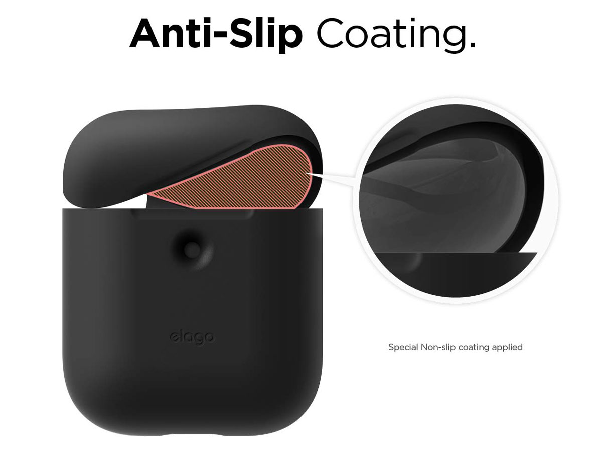 Elago Silicone Skin voor Airpods Wireless Charging Case - Zwart