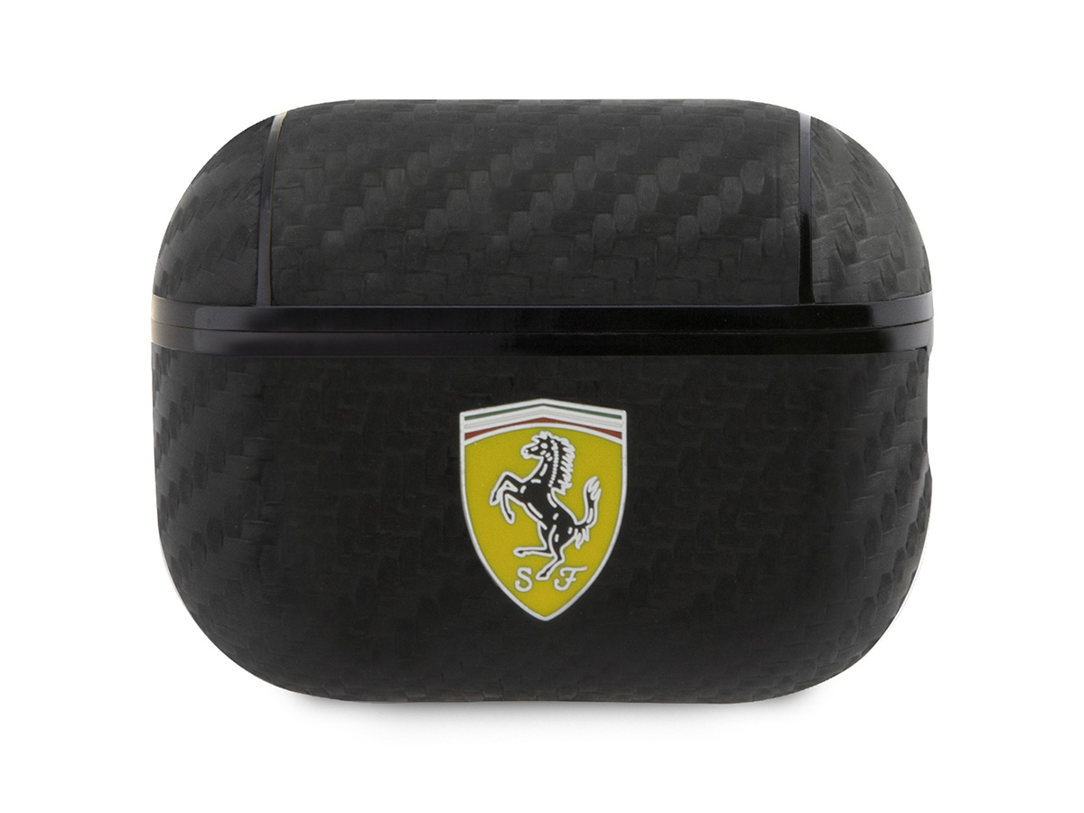 Ferrari Carbon Case Zwart - AirPods Pro 2nd Gen Case Hoesje