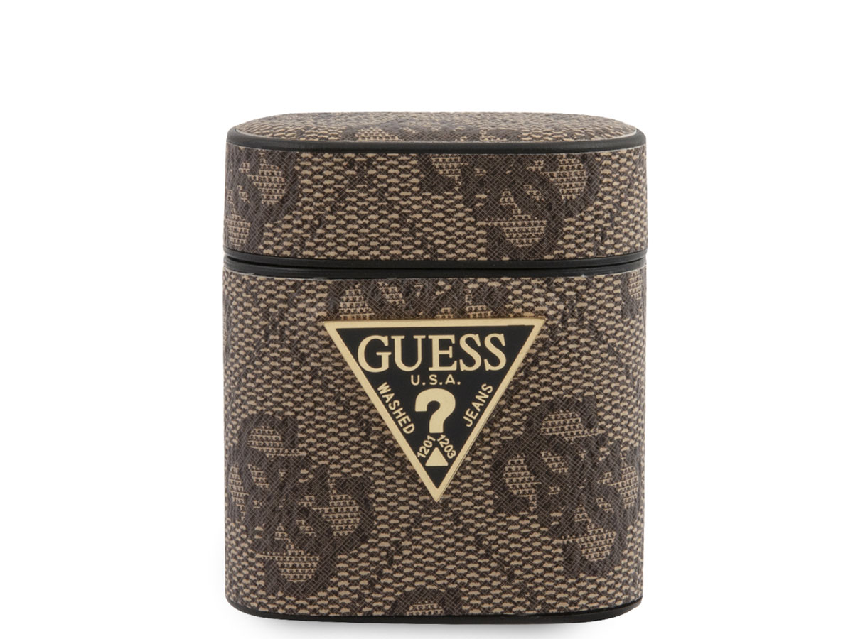 Guess 4G Monogram Case Bruin - AirPods 1 & 2 Case Hoesje