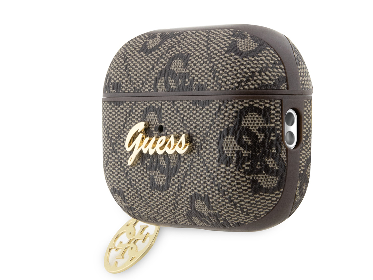 Guess 4G Monogram Charm Case Bruin - AirPods Pro 1 & 2 Case Hoesje