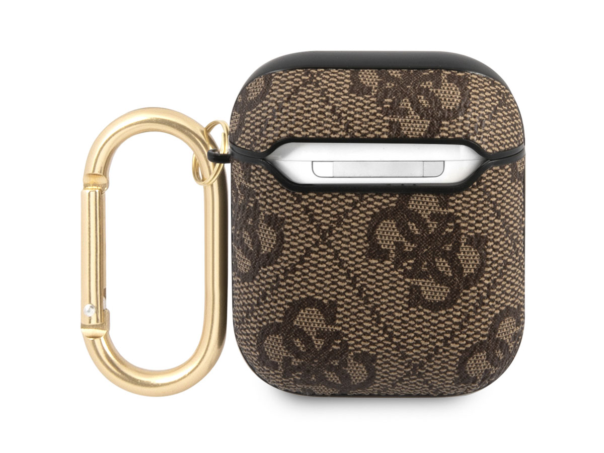 Guess 4G Monogram Ring Case Bruin - AirPods 1 & 2 Case Hoesje