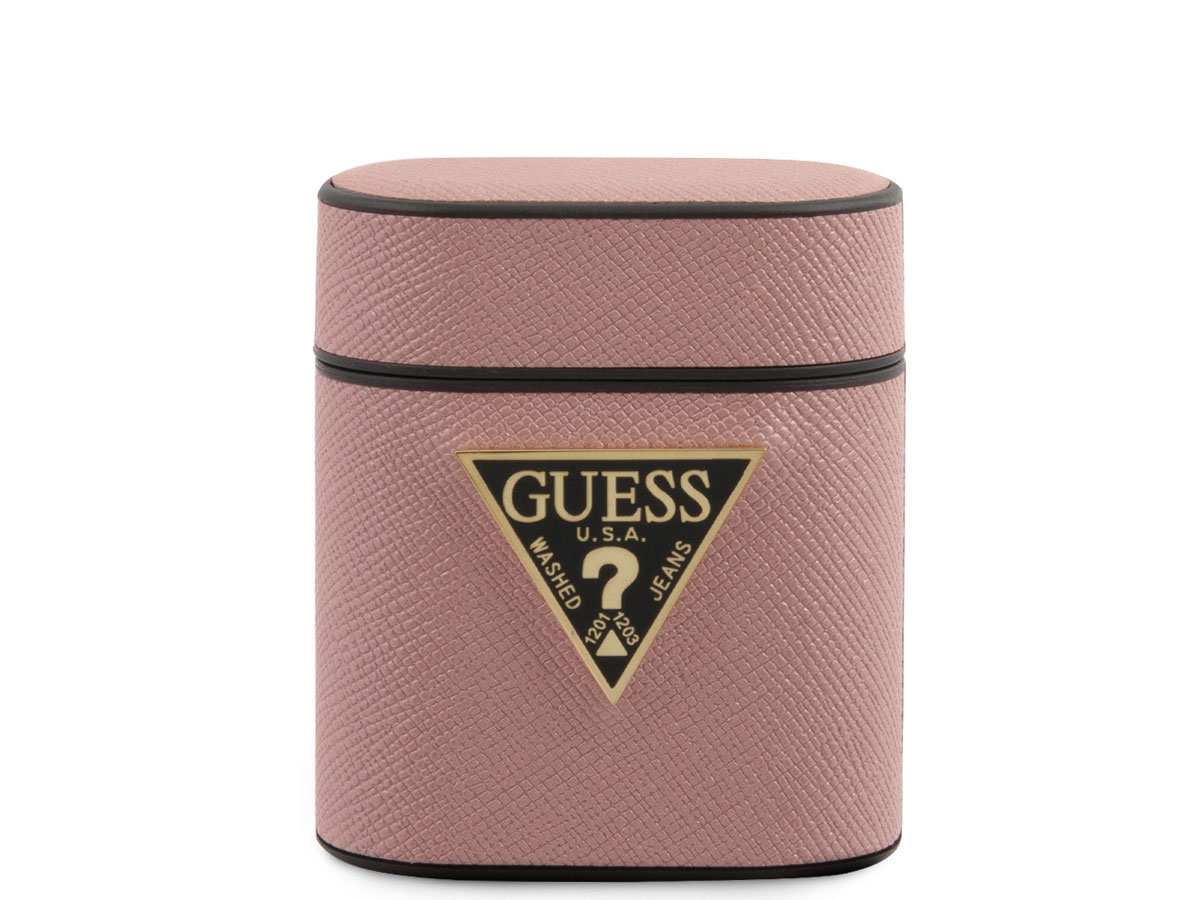 Guess Saffiano Case Roze - AirPods 1 & 2 Case Hoesje