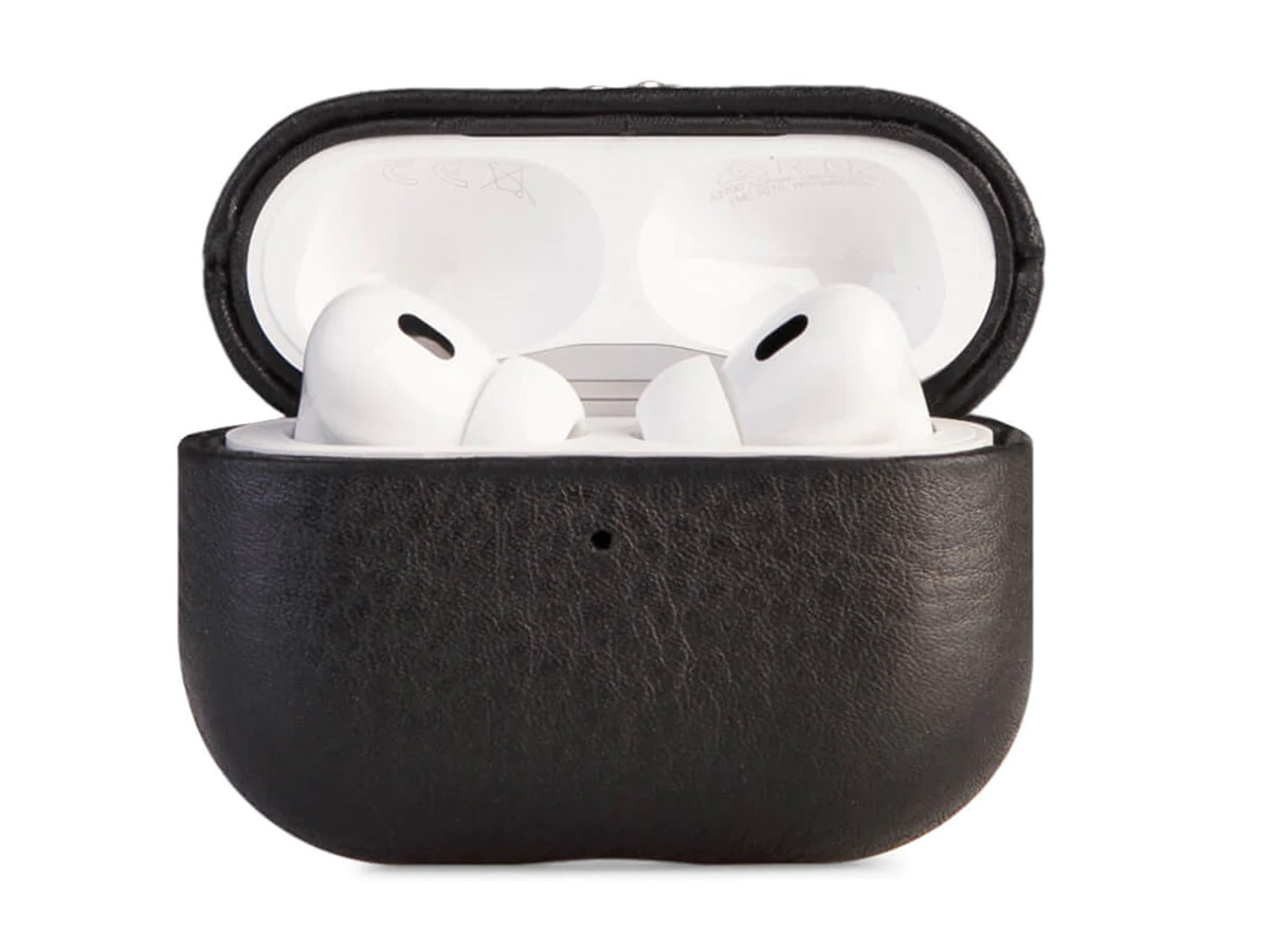 Vaja Ivolution Leather Case Black - AirPods Pro 2nd gen Hoesje