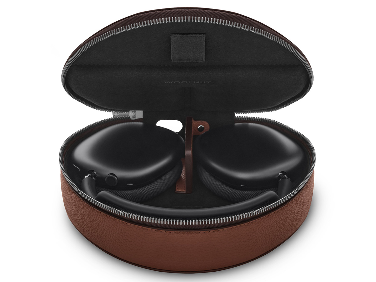 Woolnut Leather Case voor AirPods Max - Cognac