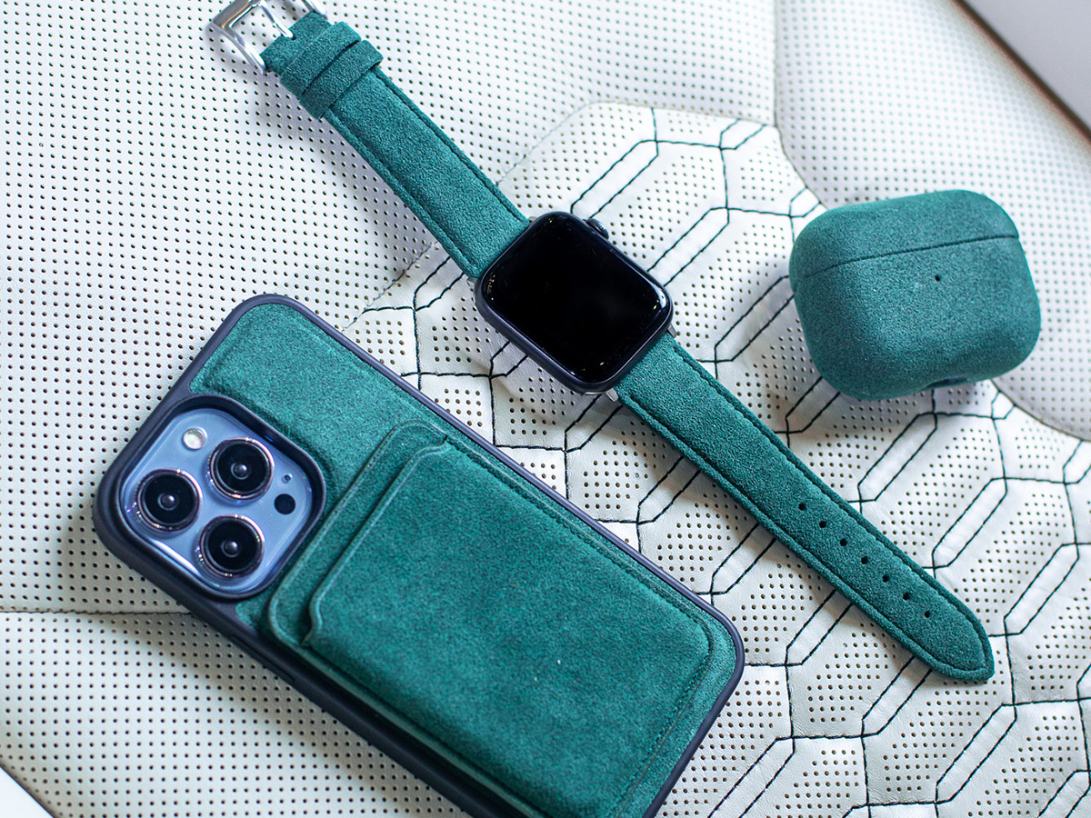 Alcanside Clasp Alcantara Apple Watch Band 42/44/45mm & Ultra - Groen