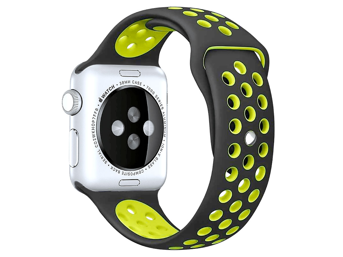 BeHello Silicone Sport Strap Geel - Apple Watch Bandje 38/40mm