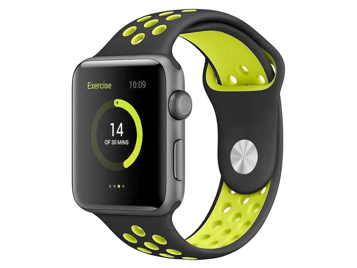 BeHello Silicone Sport Strap Geel - Apple Watch Bandje 38/40mm