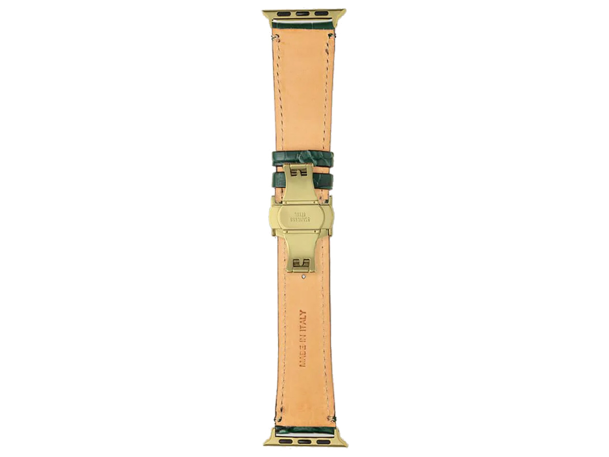 Gatti Alligator Apple Watch Band 42/44/45/49mm - Green Emerald/Gold