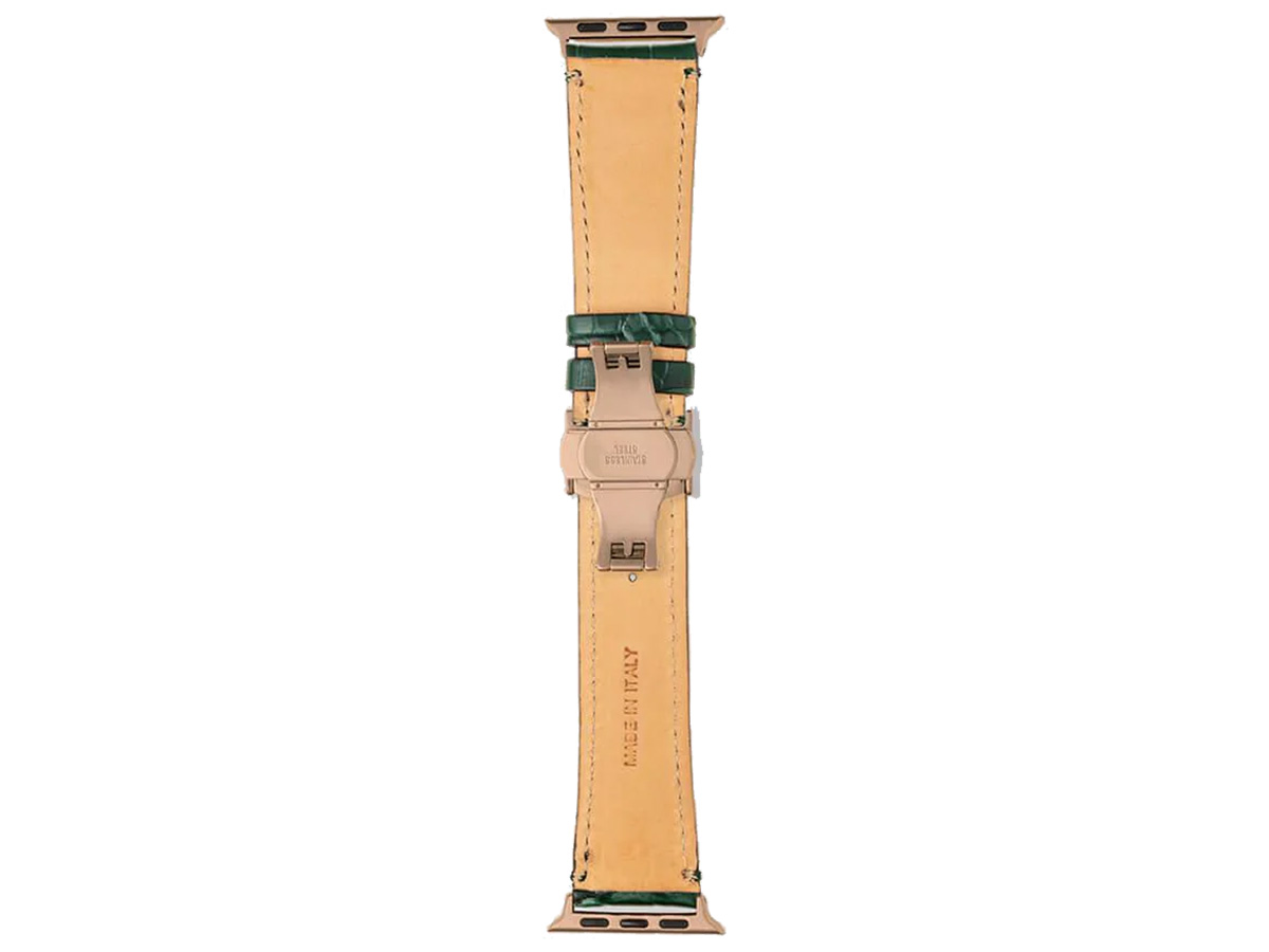 Gatti Alligator Apple Watch Band 42/44/45/49mm - Green Emerald/Rose Gold