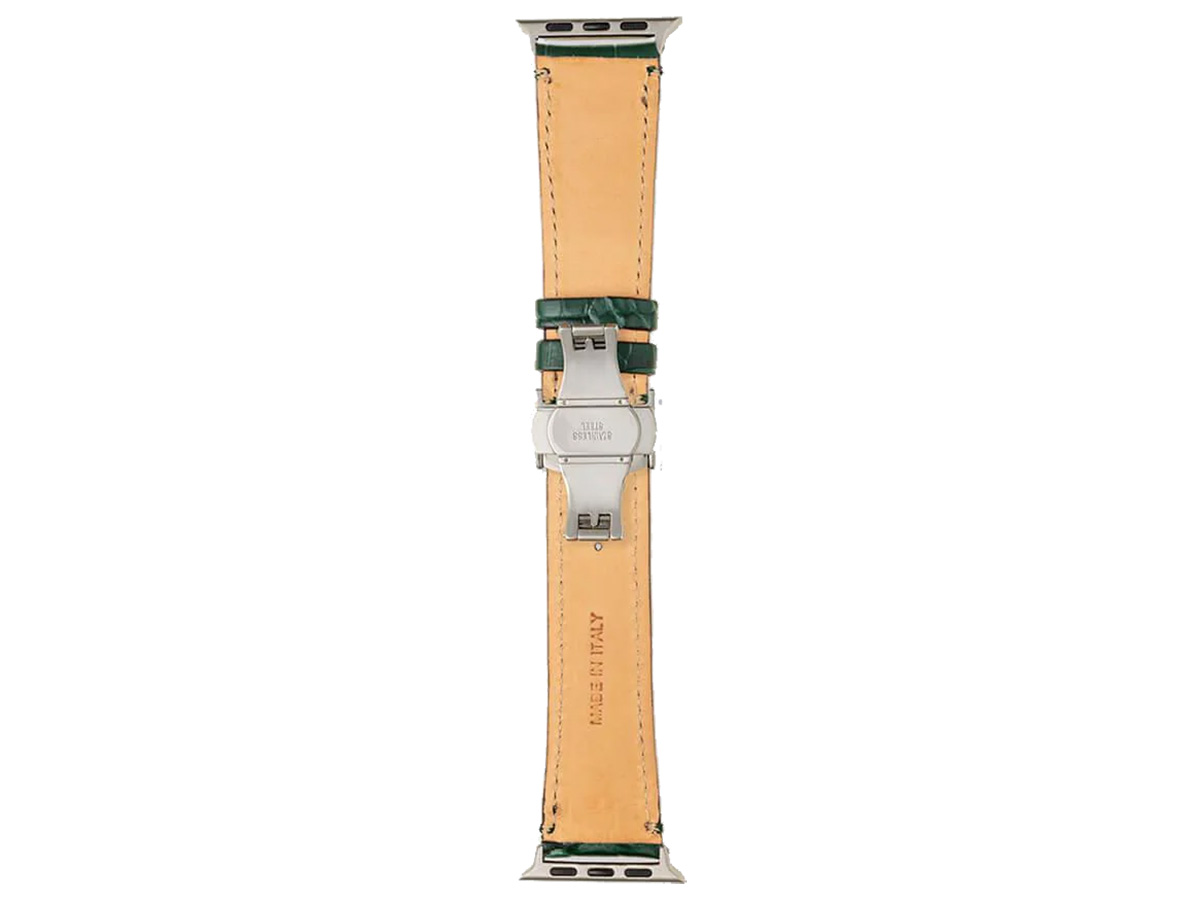 Gatti Alligator Apple Watch Band 42/44/45/49mm - Green Emerald/Silver