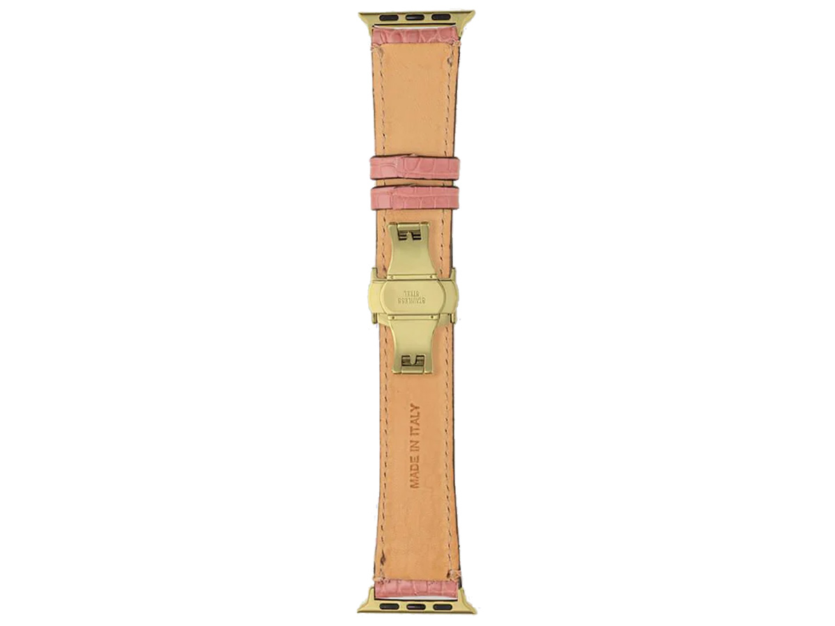 Gatti Alligator Apple Watch Band 42/44/45/49mm - Queen Pink/Gold