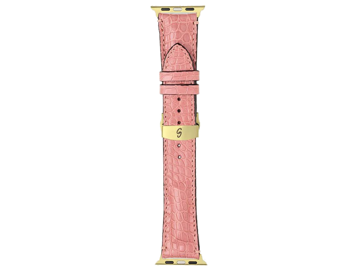 Gatti Alligator Apple Watch Band 42/44/45/49mm - Queen Pink/Gold