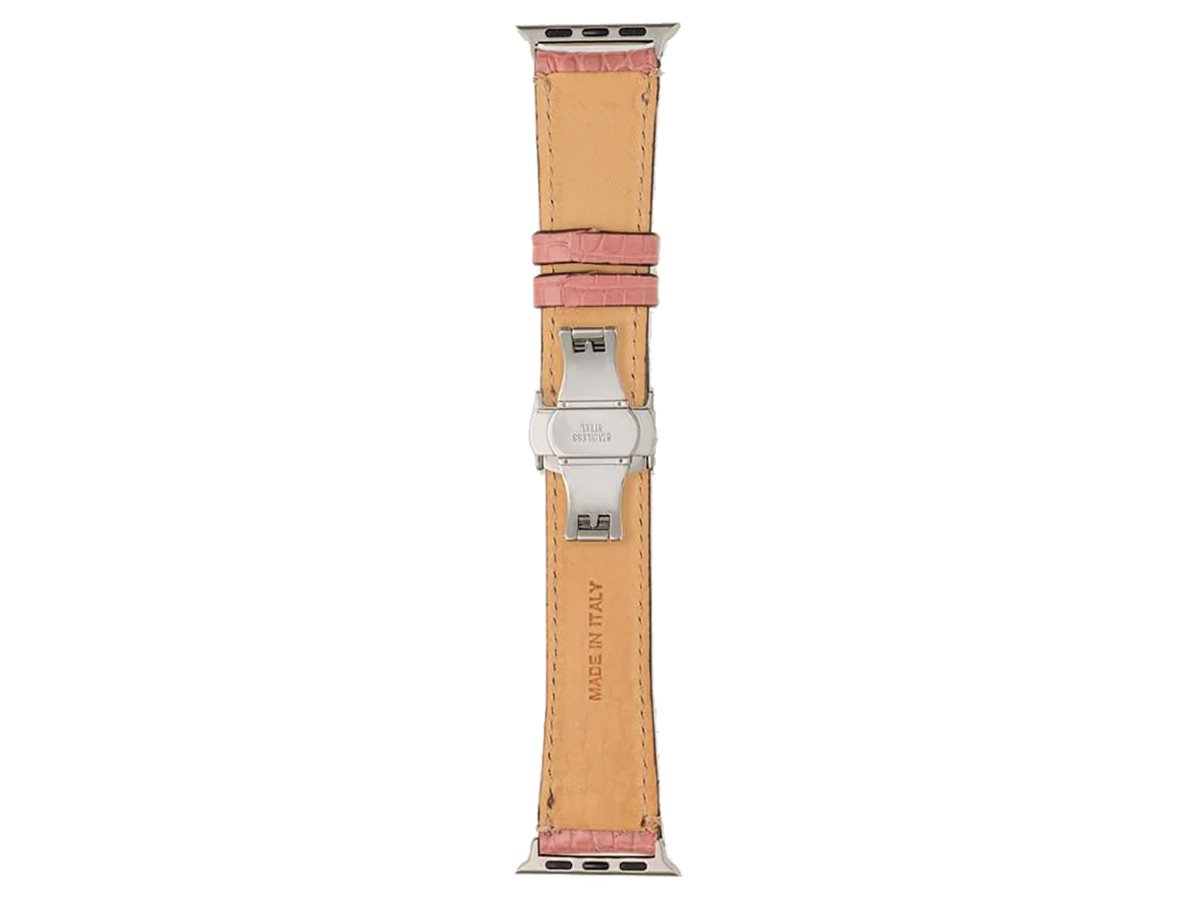 Gatti Alligator Apple Watch Band 42/44/45/49mm - Queen Pink/Silver