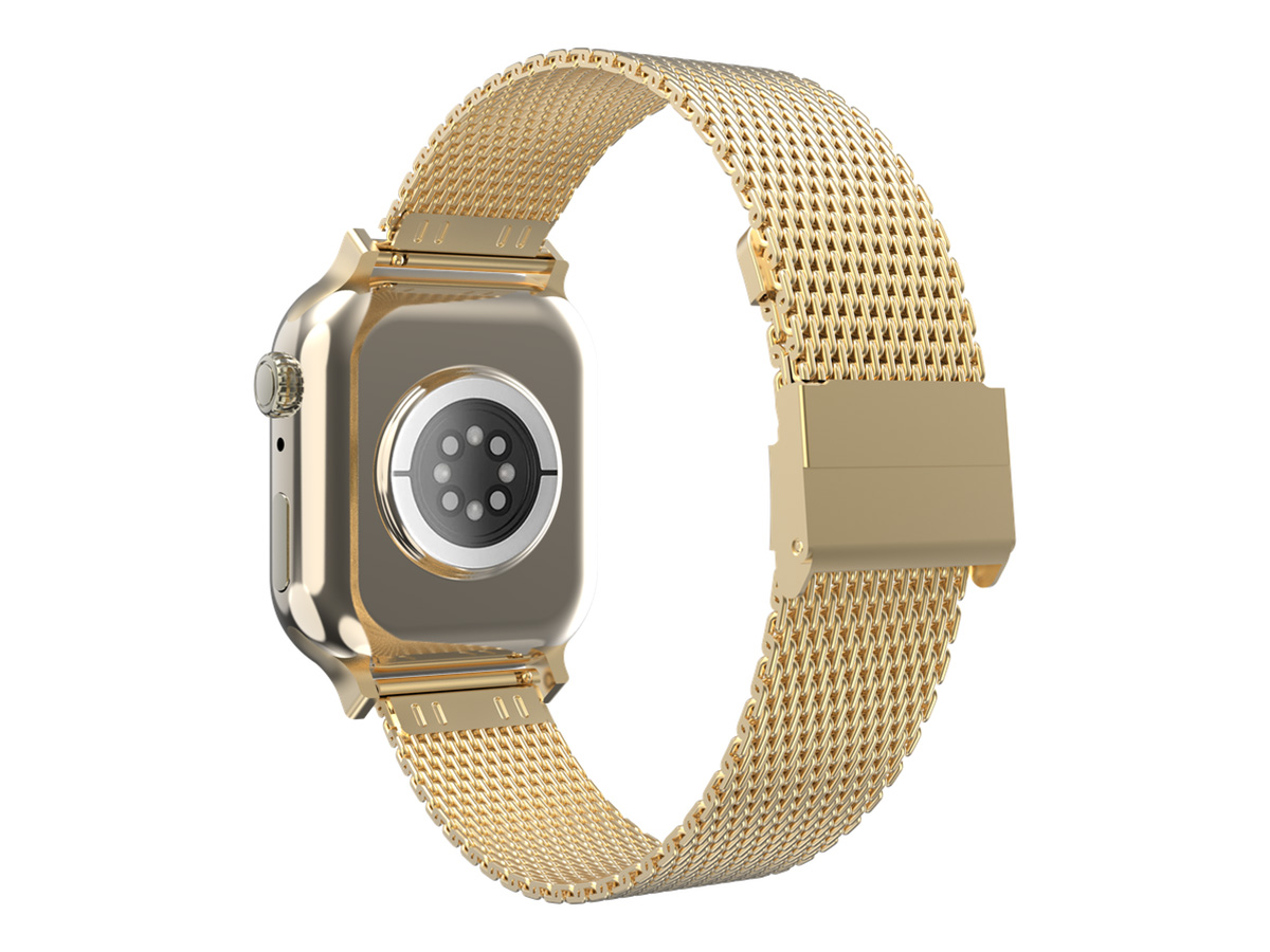 Just in Case Steel Mesh Strap Goud - Apple Watch Bandje 42/44/45/46/49mm