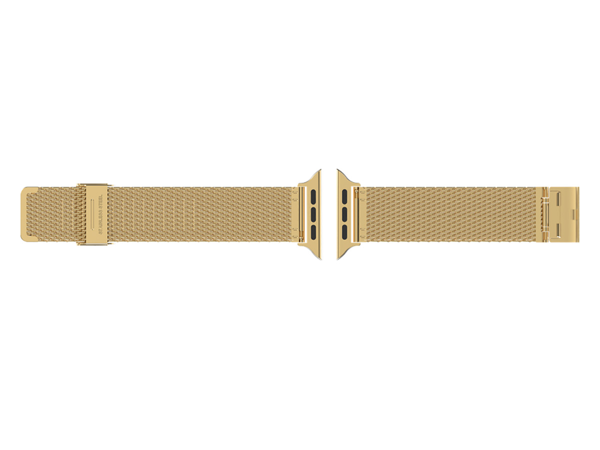Just in Case Steel Mesh Strap Goud - Apple Watch Bandje 42/44/45/46/49mm