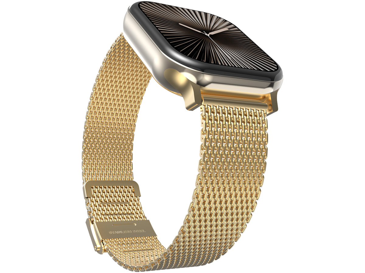 Just in Case Steel Mesh Strap Goud - Apple Watch Bandje 42/44/45/46/49mm