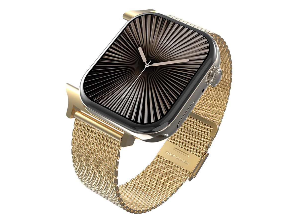 Just in Case Steel Mesh Strap Goud - Apple Watch Bandje 42/44/45/46/49mm