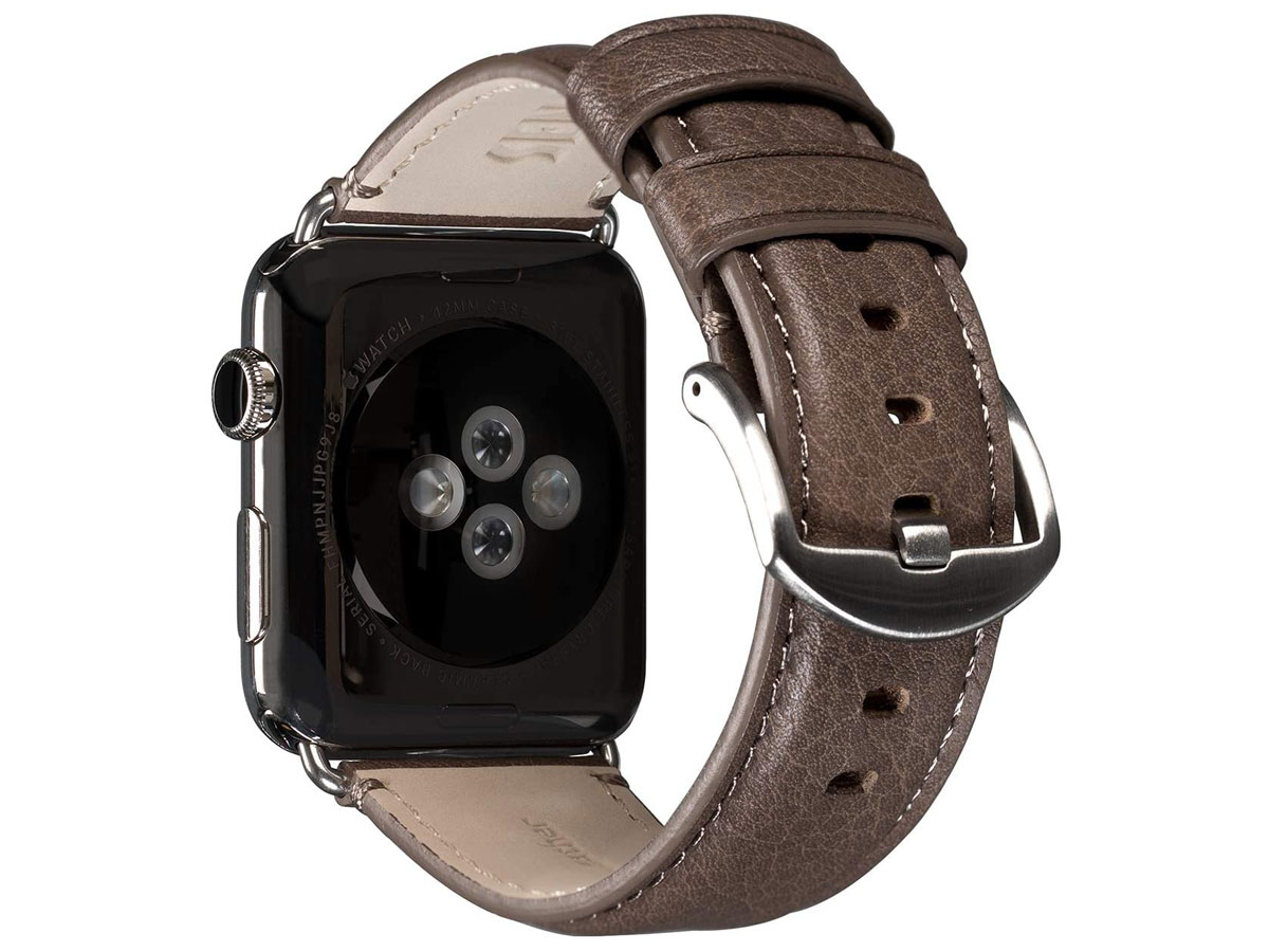 Sena Heritage Leather Strap Grijs - Apple Watch Band 42/44/45mm & Ultra