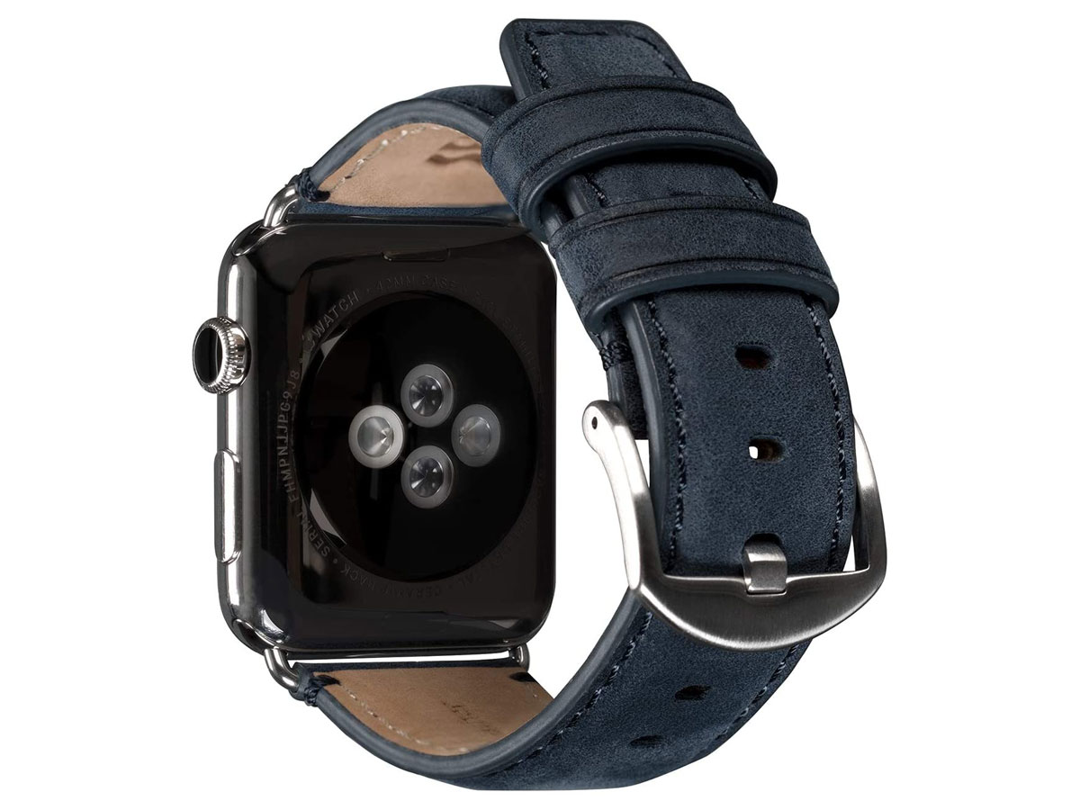 Sena Heritage Leather Strap Blauw - Apple Watch Band 42/44/45mm & Ultra