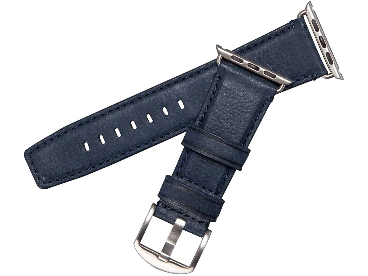 Sena Heritage Leather Strap Blauw - Apple Watch Band 42/44/45mm & Ultra