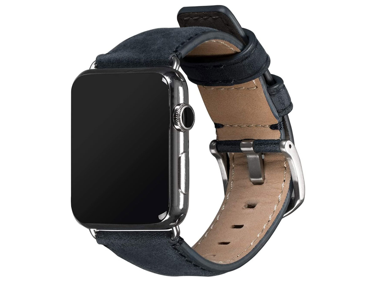 Sena Heritage Leather Strap Blauw - Apple Watch Band 42/44/45mm & Ultra