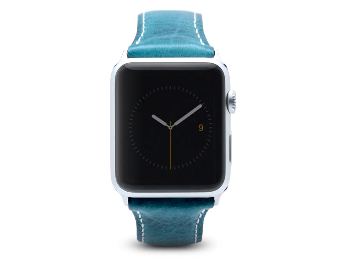 SLG Design D7 Italian Wax Leather Apple Watch Band 42/44/45mm & Ultra - Blauw