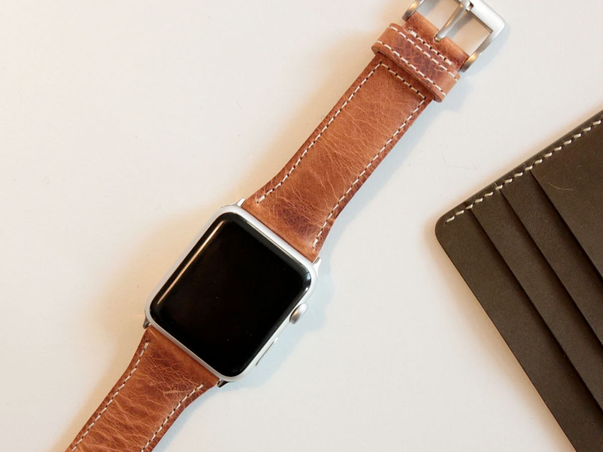 SLG Design D7 Italian Wax Leather Apple Watch Band 42/44/45mm & Ultra - Bruin