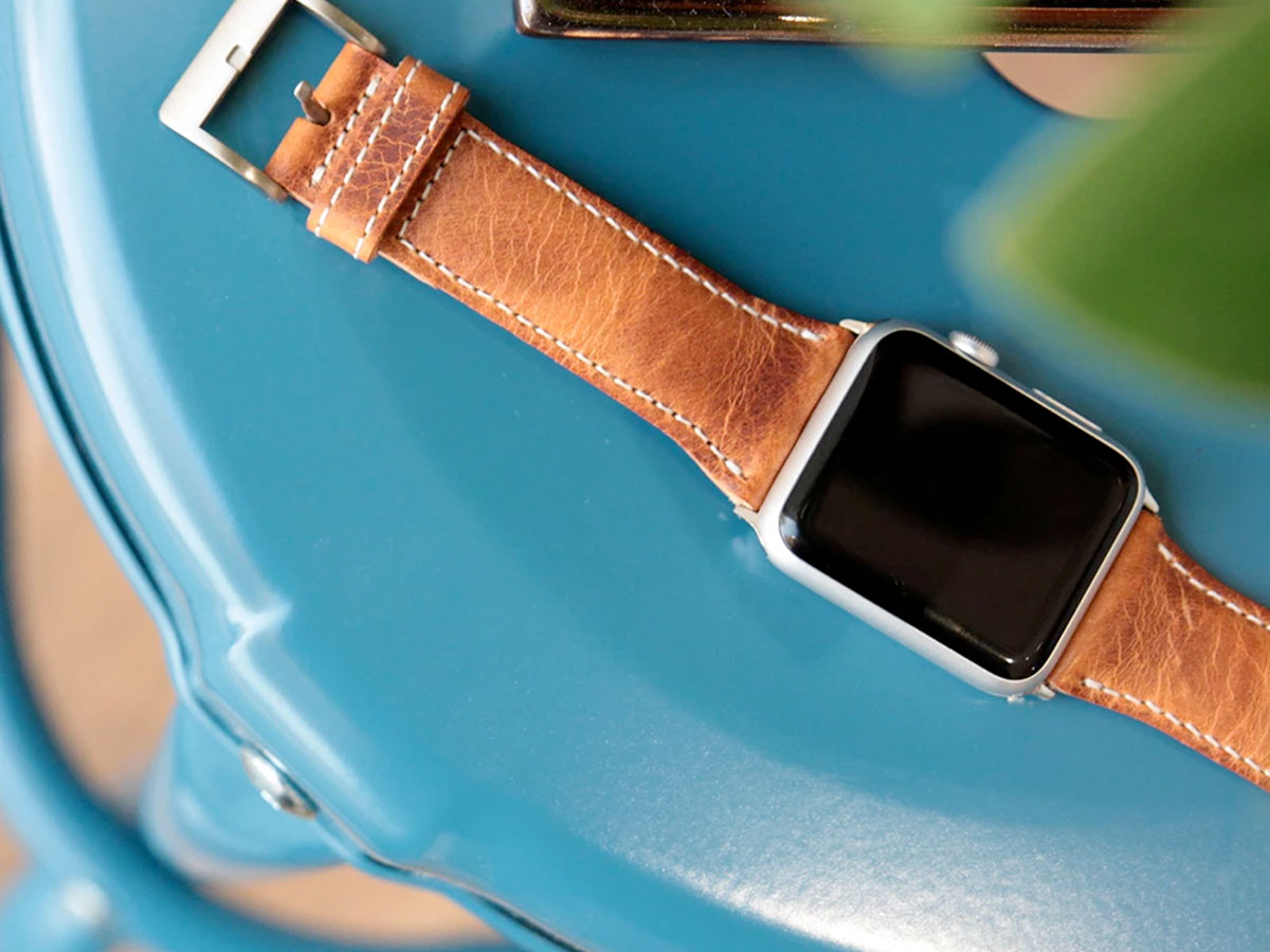 SLG Design D7 Italian Wax Leather Apple Watch Band 42/44/45mm & Ultra - Bruin