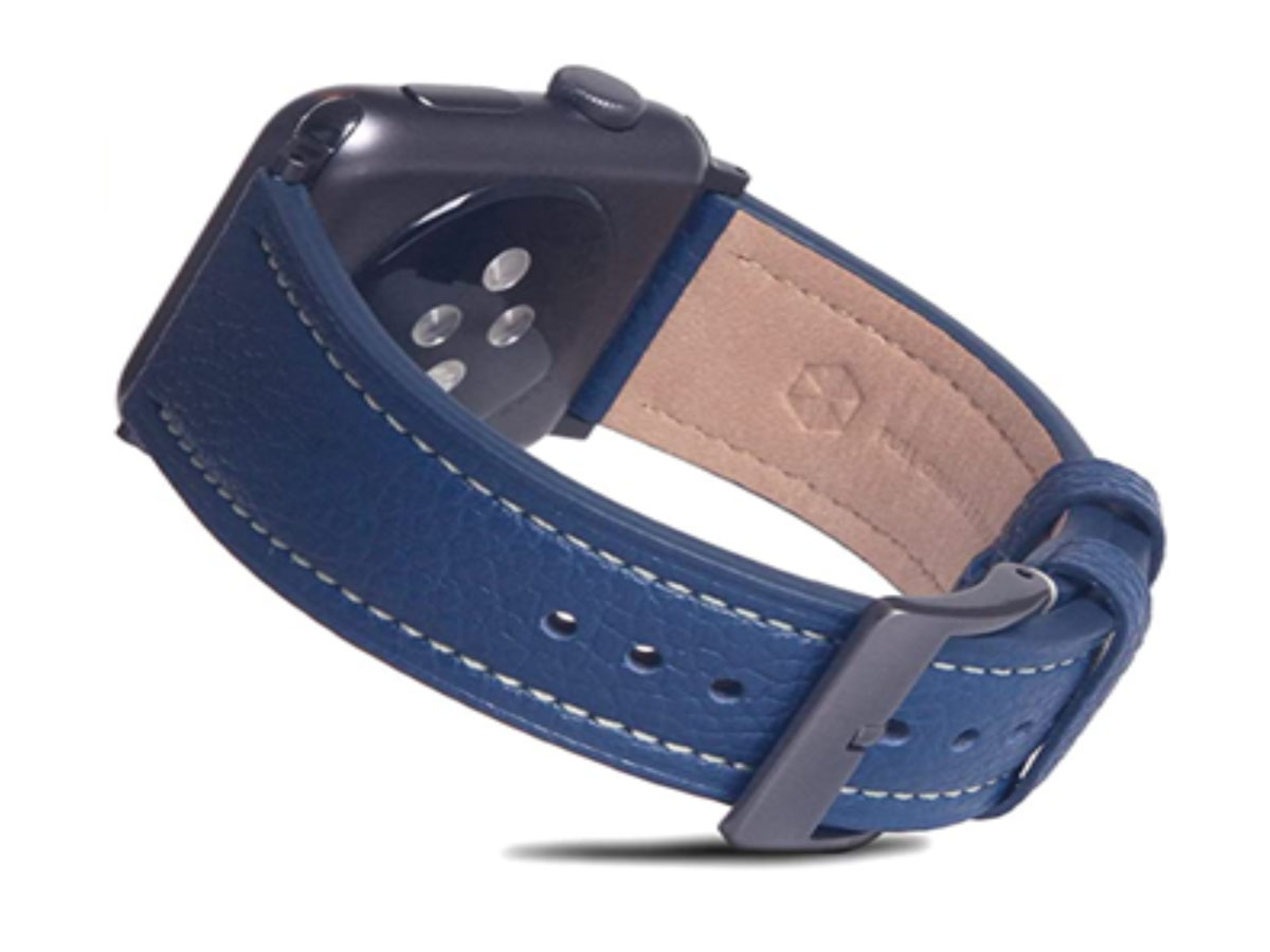 SLG Design D8 Leather Apple Watch Band 42/44/45mm & Ultra - Navy Blue