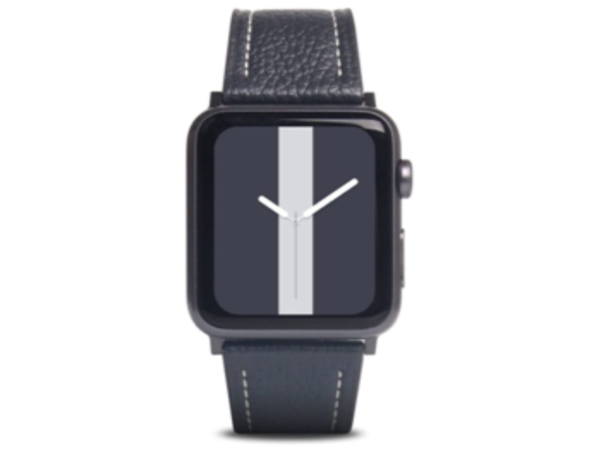 SLG Design D8 Leather Apple Watch Band 42/44/45mm & Ultra - Black Blue