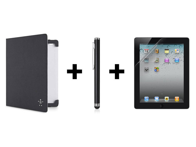 Belkin Starter Kit voor iPad 2, 3 & 4: Folio, Protector & Stylus