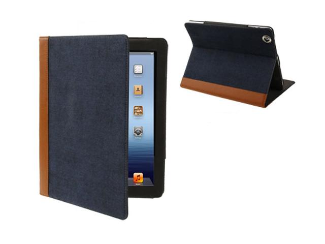 Denim Deluxe Stand Case Hoes Cover voor iPad 2, 3 & 4 (Statis)