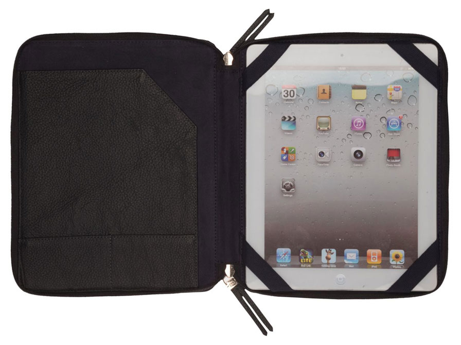 Tommy Hilfiger Dotsy Zwart - Leren iPad hoesje met Rits