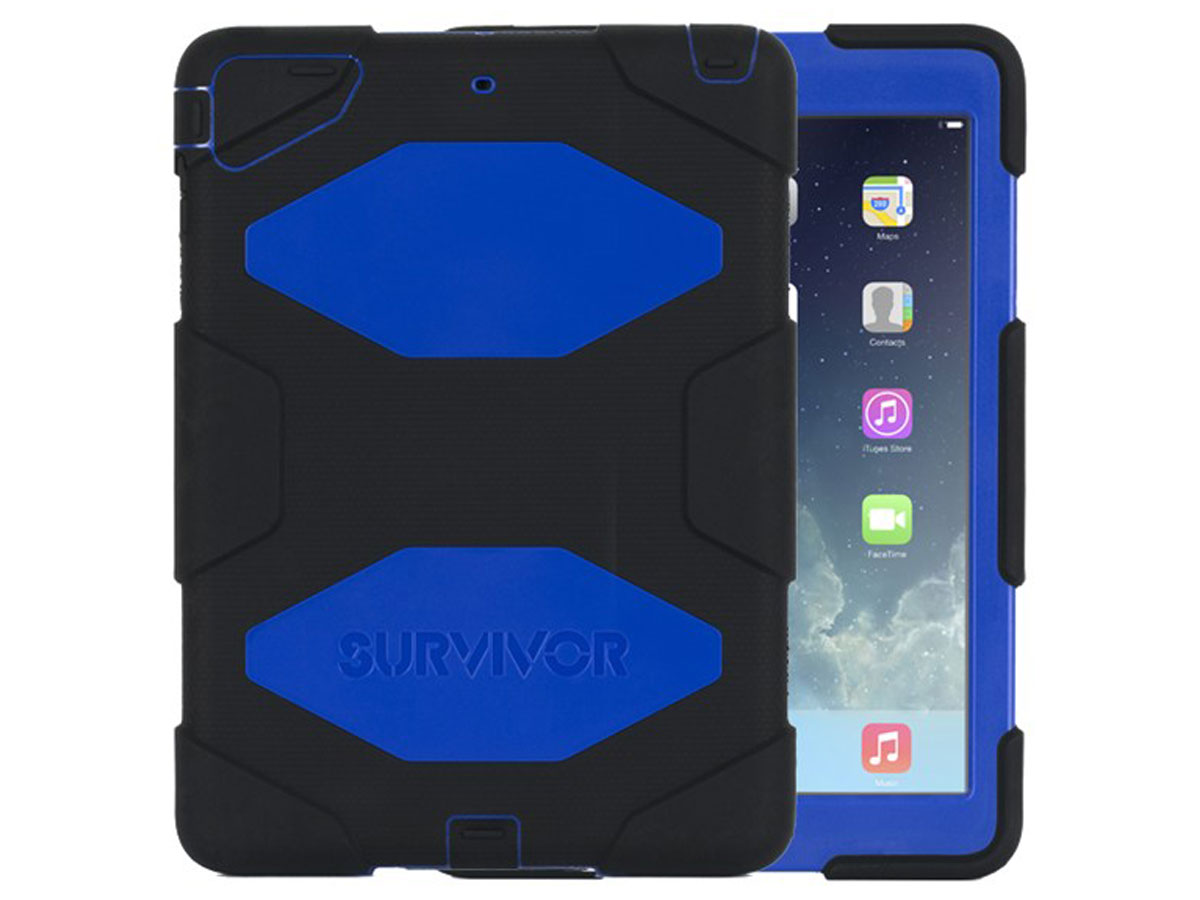 Griffin Survivor Case Zwart/Blauw - iPad Air 1 Hoesje