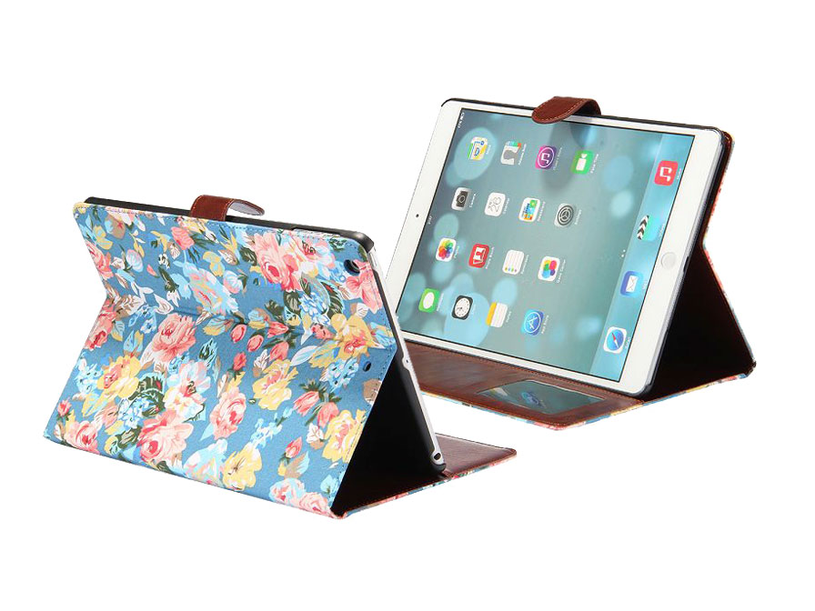 Flower Denim Hoes met Standaard voor iPad Air