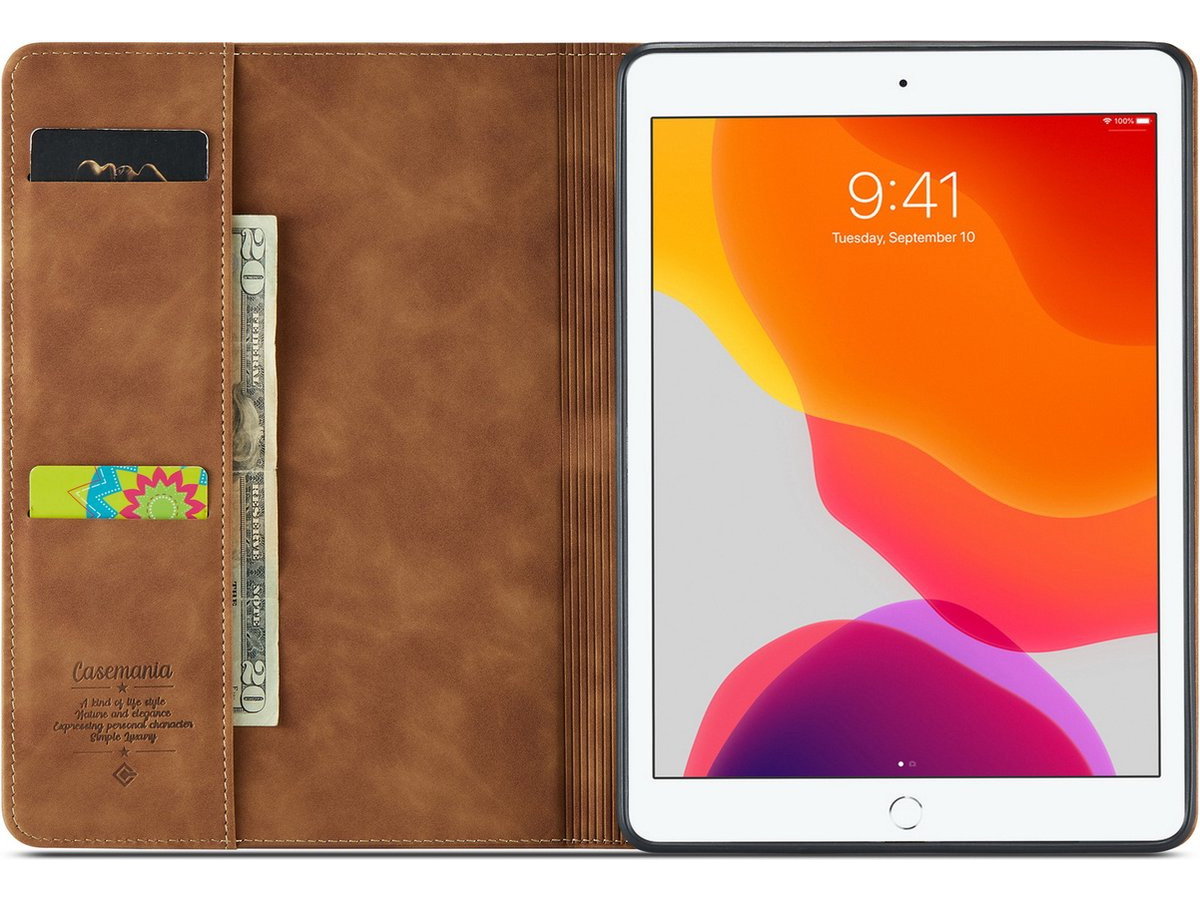 CaseMania Slim Stand Folio Case Cognac - iPad Air 1 hoesje