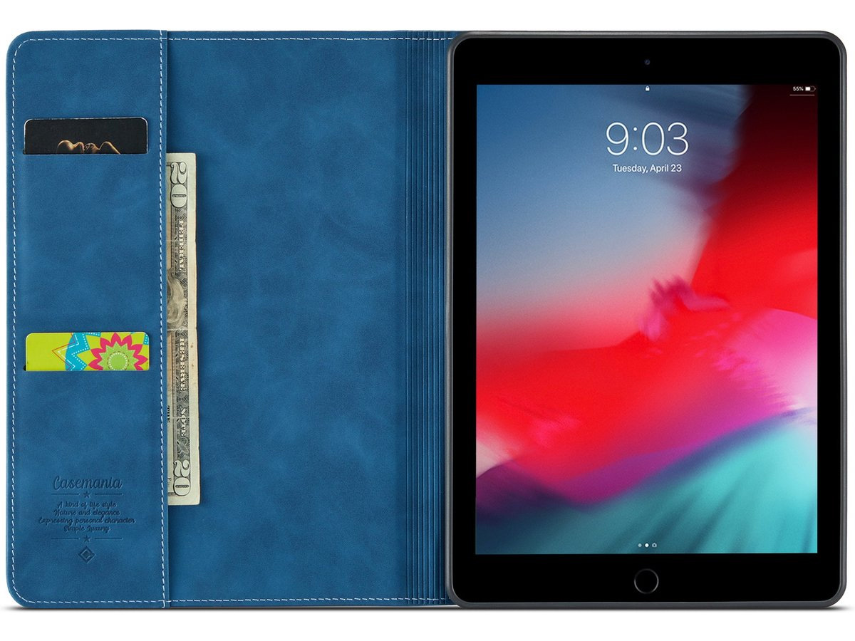 CaseMania Slim Stand Folio Case Donkerblauw - iPad Air 1 hoesje