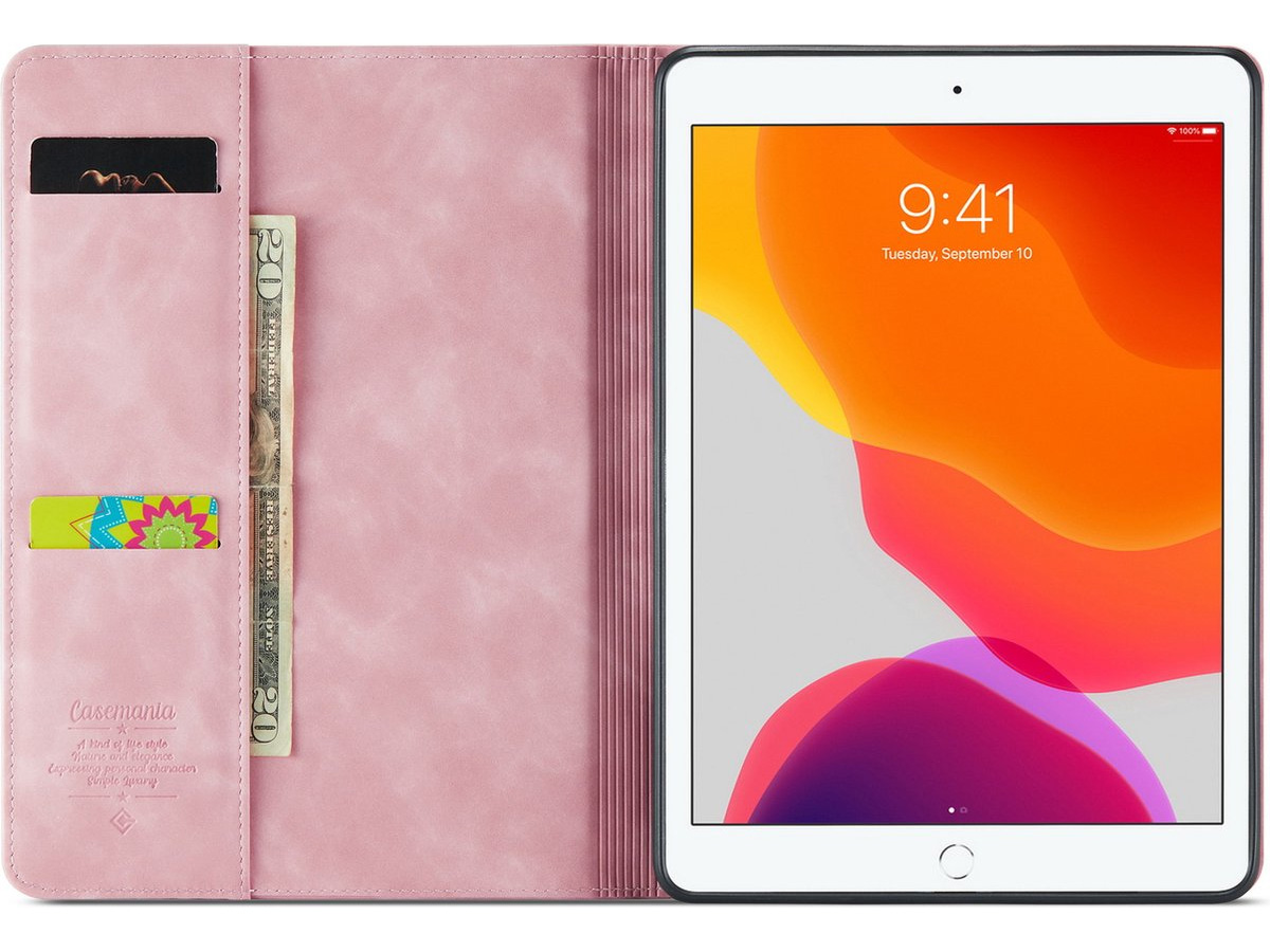 CaseMania Slim Stand Folio Case Roze - iPad Air 1 hoesje