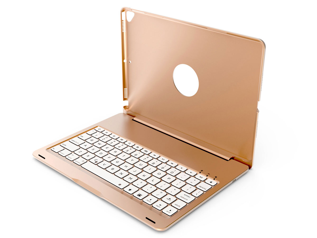 Bluetooth Toetsenbord Case Goud - iPad 10.2 Hoesje