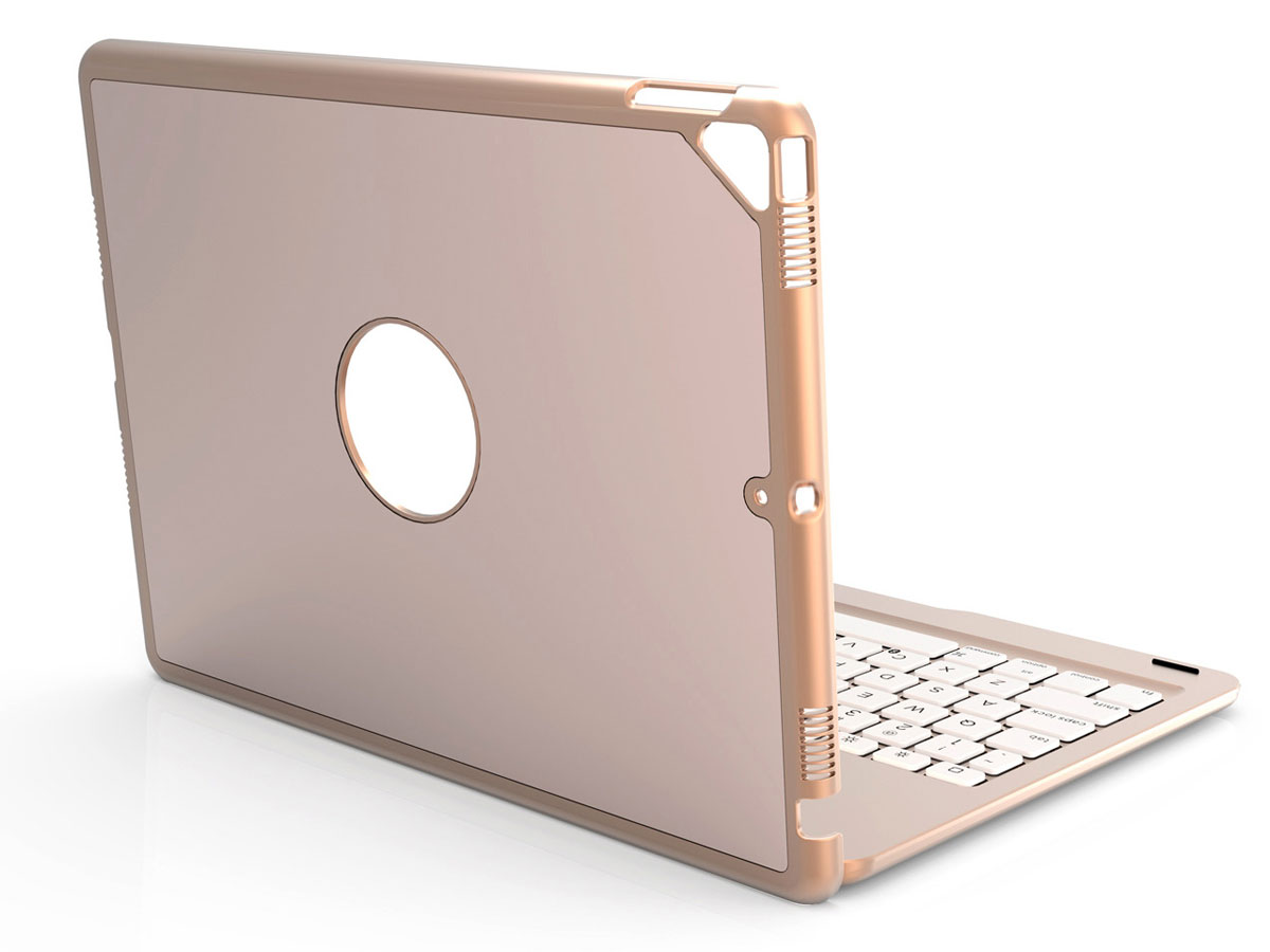 Bluetooth Toetsenbord Case Goud - iPad 10.2 Hoesje